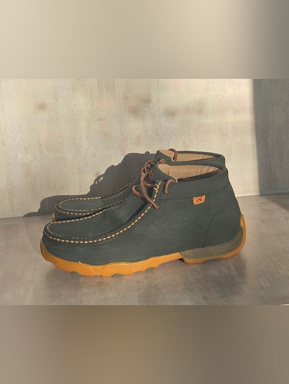 Twisted X Men’s Driving Mocs Leather Ankle Boots Charcoal Grey - 10 Wide - Picture 13 of 16